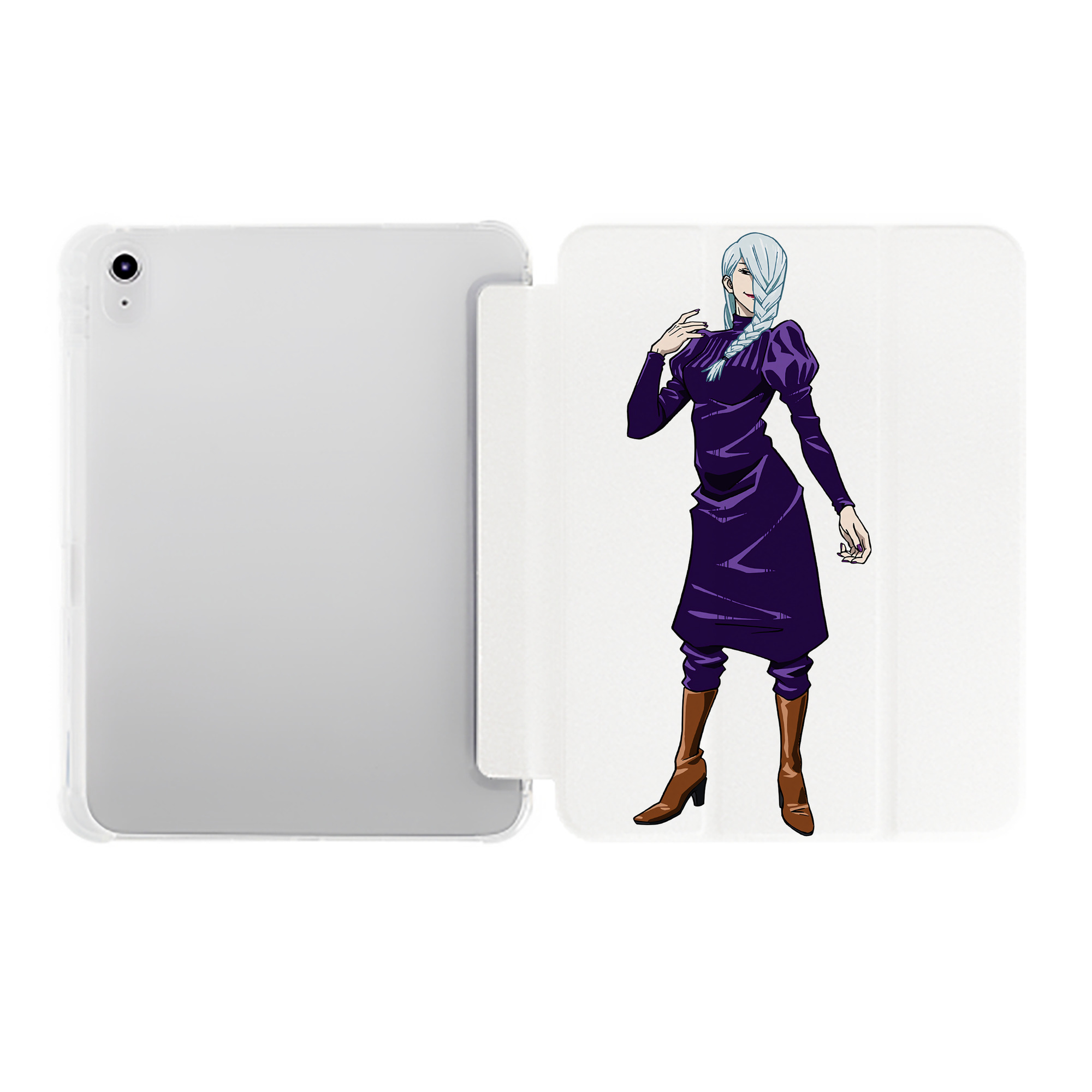 （画像用） 呪術廻戦 Jujutsu Kaisen IPad ケース ペン収納付き 三つ折りスタンド PUレザー×シリコン 対応機種9.5/10.5/10.9インチ